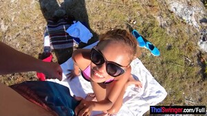 Hot Thai GF sex on the beach in Philippines